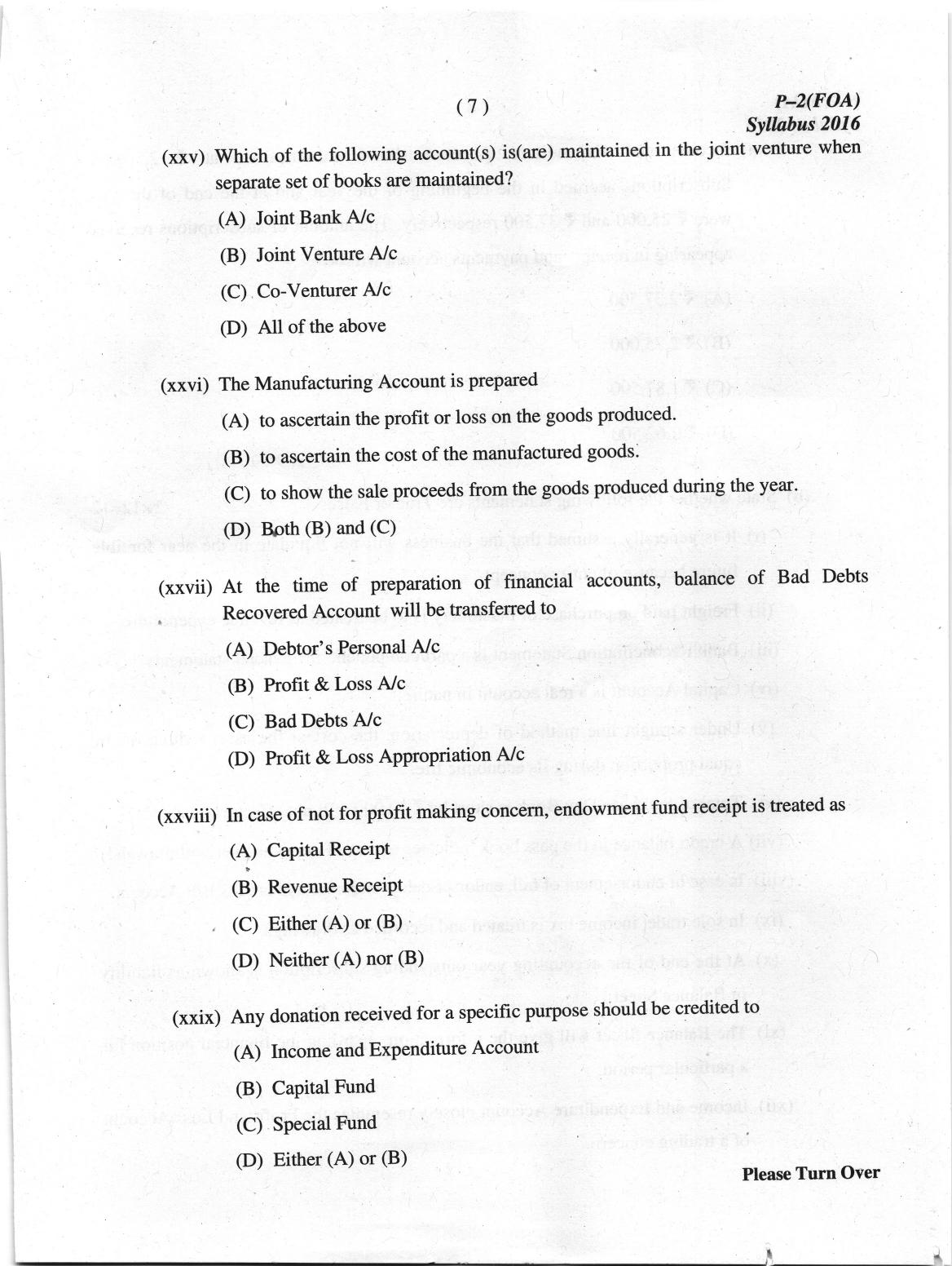 ICMAI June 2019 Fundamentals of Accounting Question Paper - Page 7