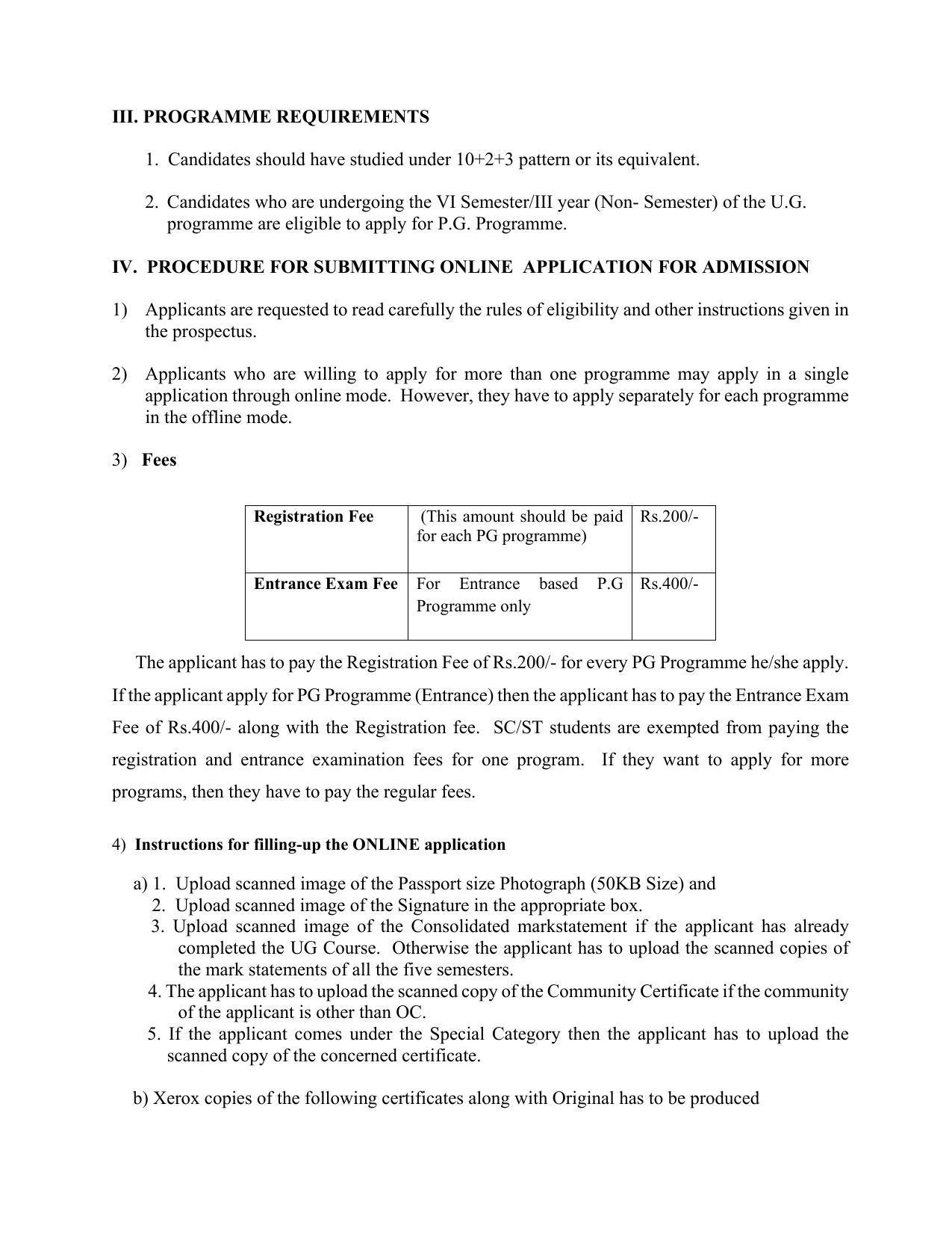 Madurai Kamaraj University, Madurai Admission Prospectus 2021-22 - Page 9