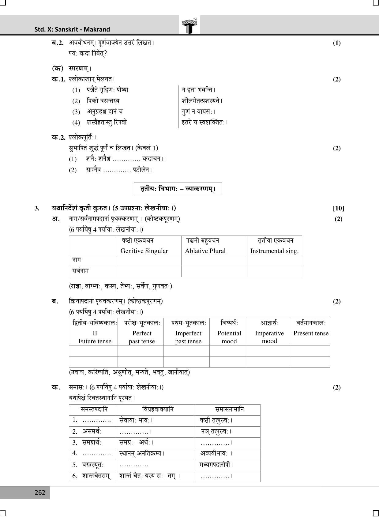 Maharashtra Board SSC SANSKRIT (Composite) March 2018 Question Paper - Page 4
