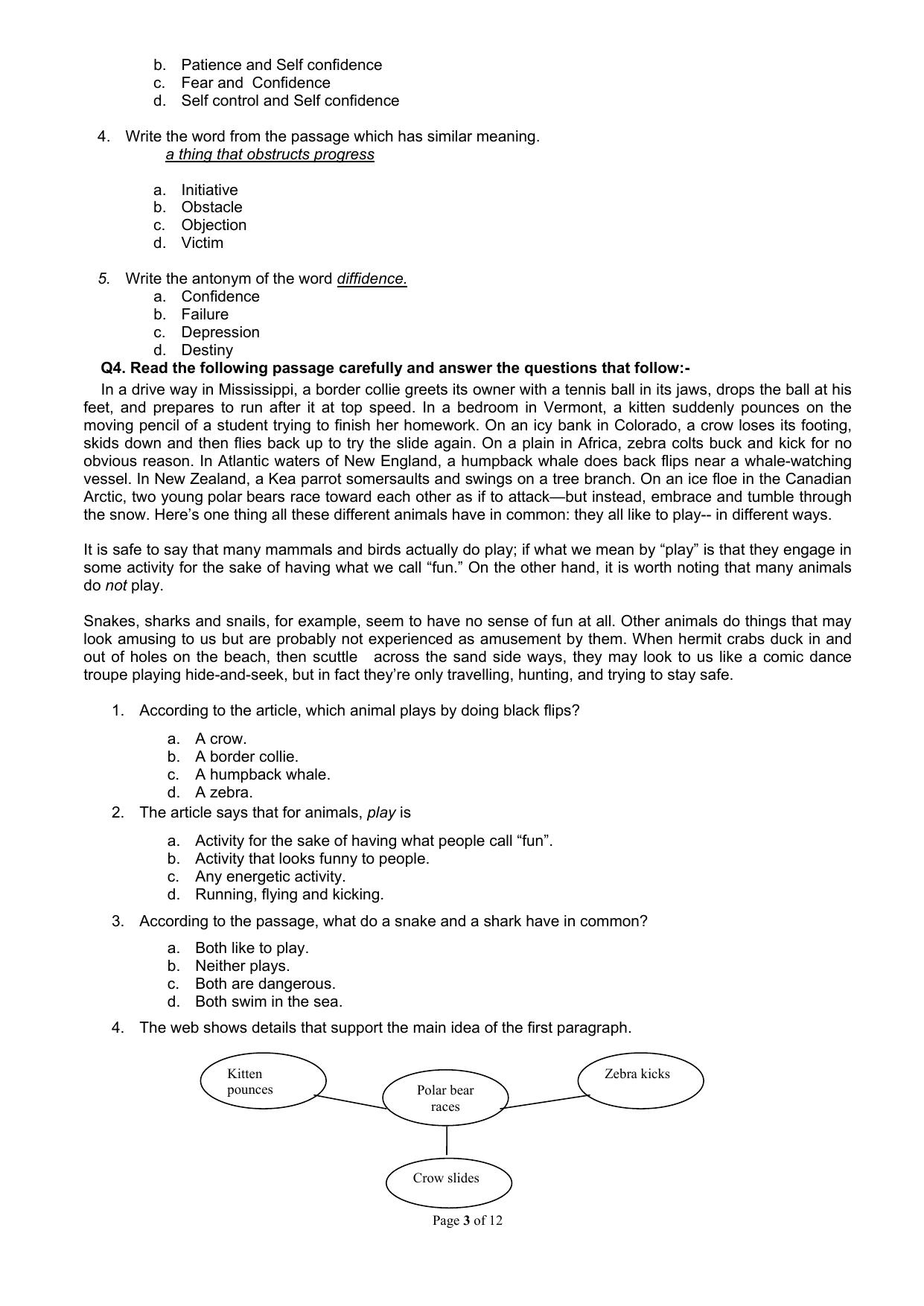 CBSE Worksheets for Class 9 English Assignment 5 - Page 3