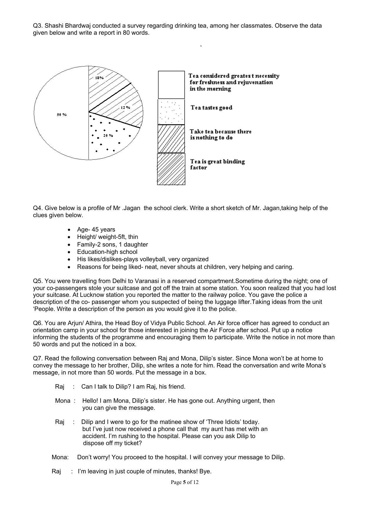 CBSE Worksheets for Class 9 English Assignment 5 - Page 5