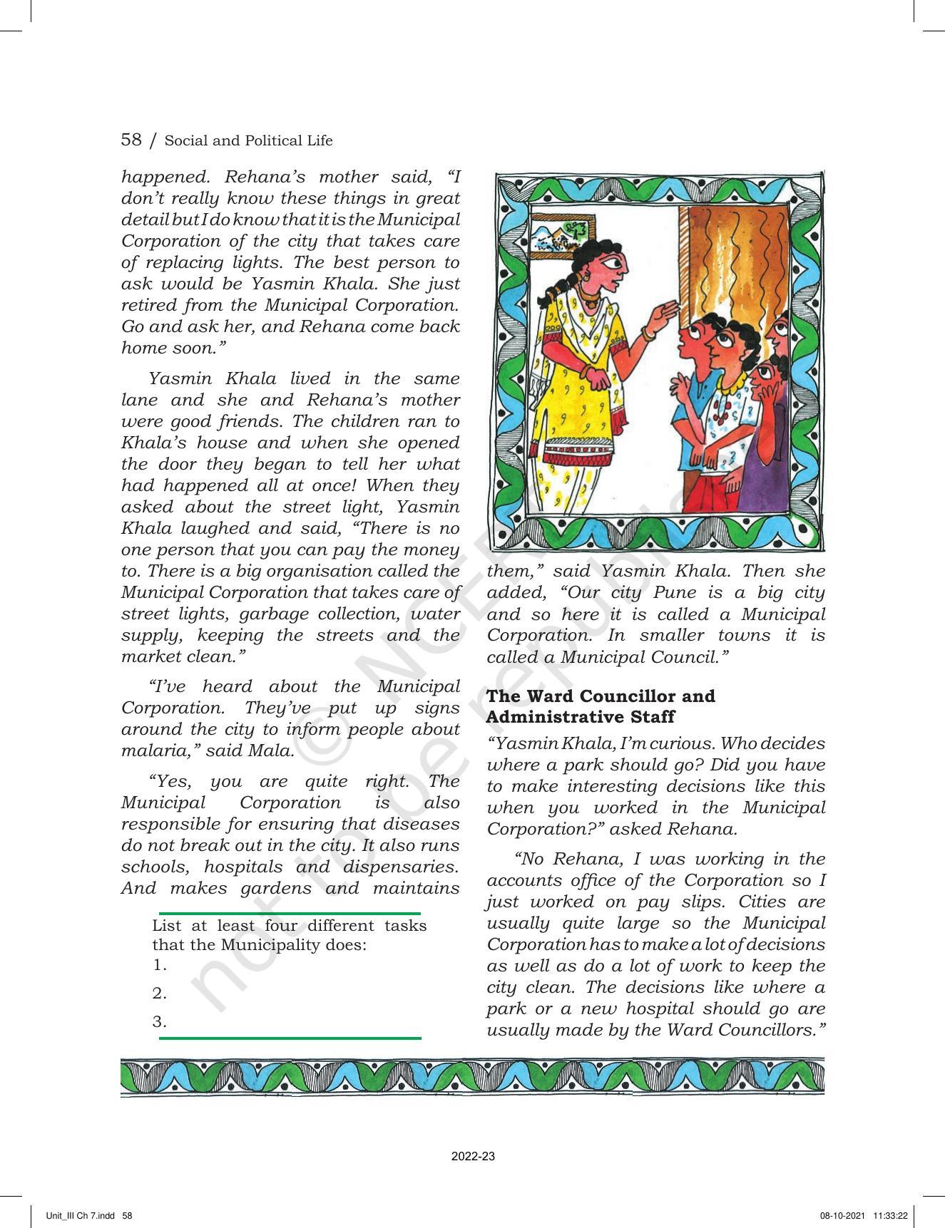 NCERT Book for Class 6 Social Science(Political Science) : Chapter 7-Urban Administration - Page 2