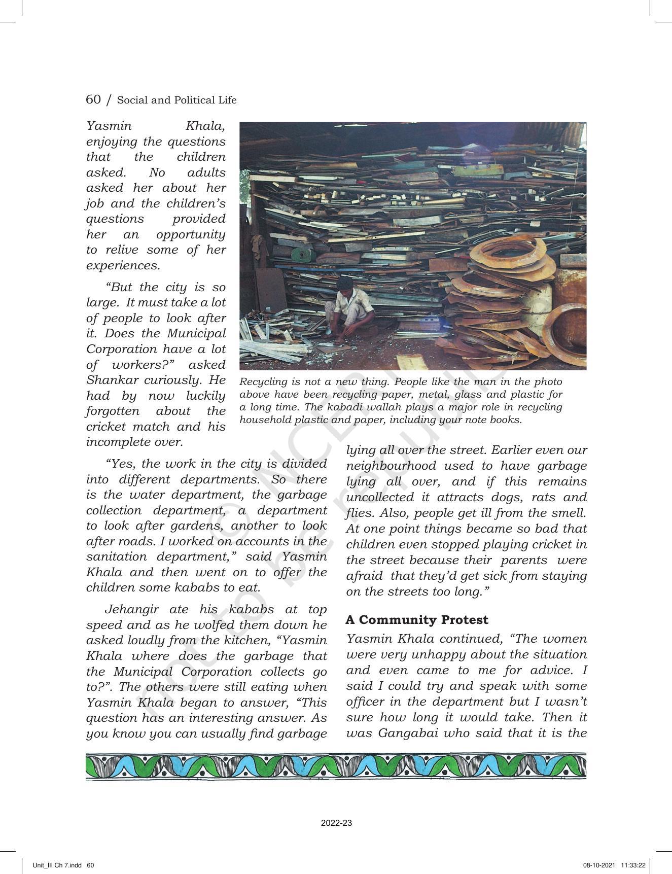 NCERT Book for Class 6 Social Science(Political Science) : Chapter 7-Urban Administration - Page 4
