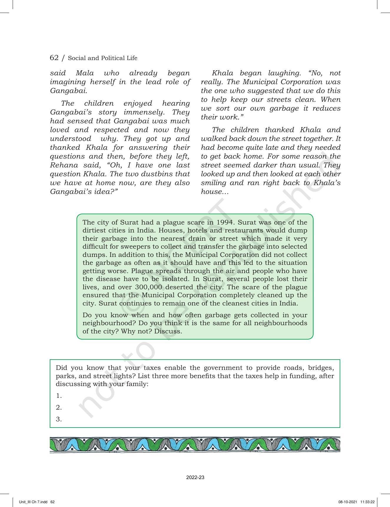 NCERT Book for Class 6 Social Science(Political Science) : Chapter 7-Urban Administration - Page 6