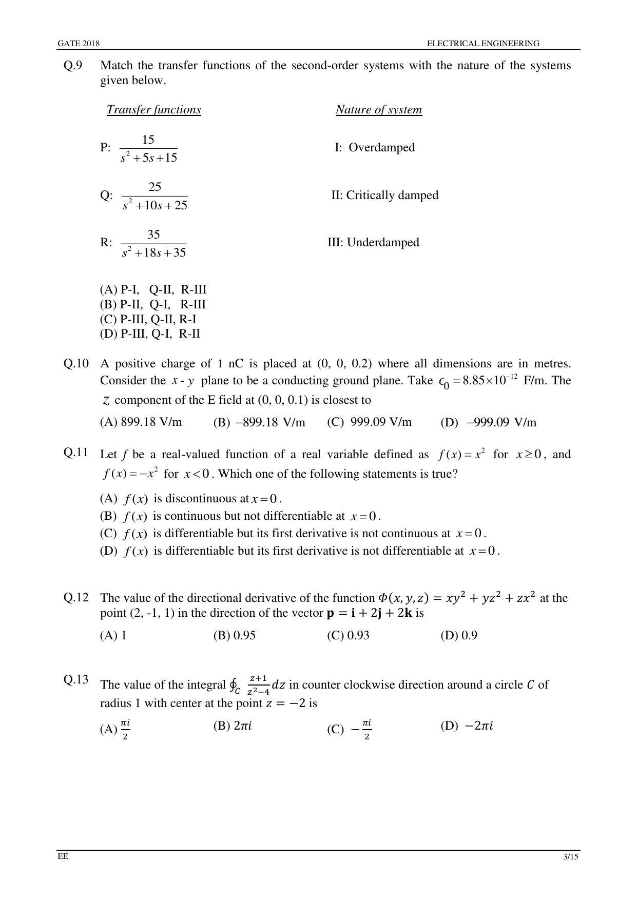 GATE 2018 Electrical Engineering (EE) Question Paper with Answer Key - Page 5