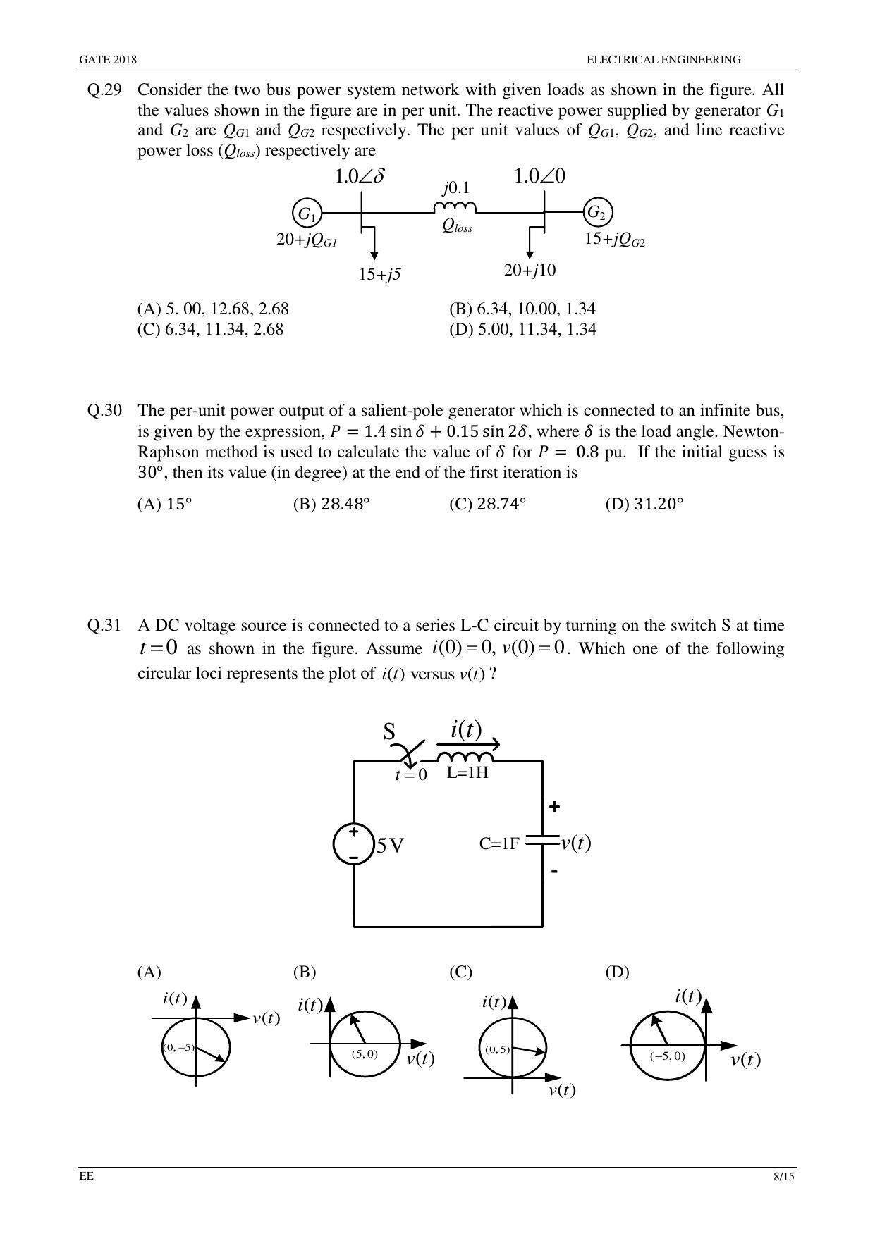 GATE 2018 Electrical Engineering (EE) Question Paper with Answer Key - Page 10