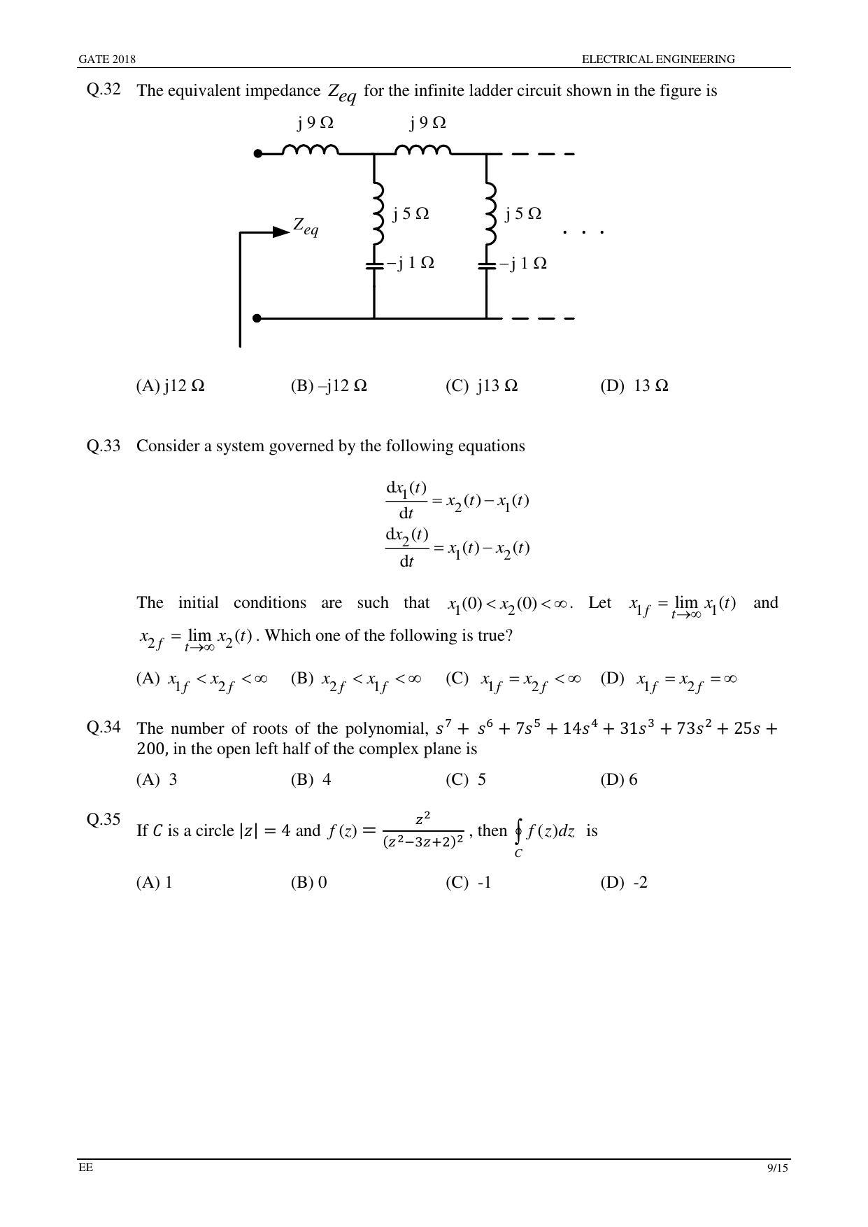 GATE 2018 Electrical Engineering (EE) Question Paper with Answer Key - Page 11