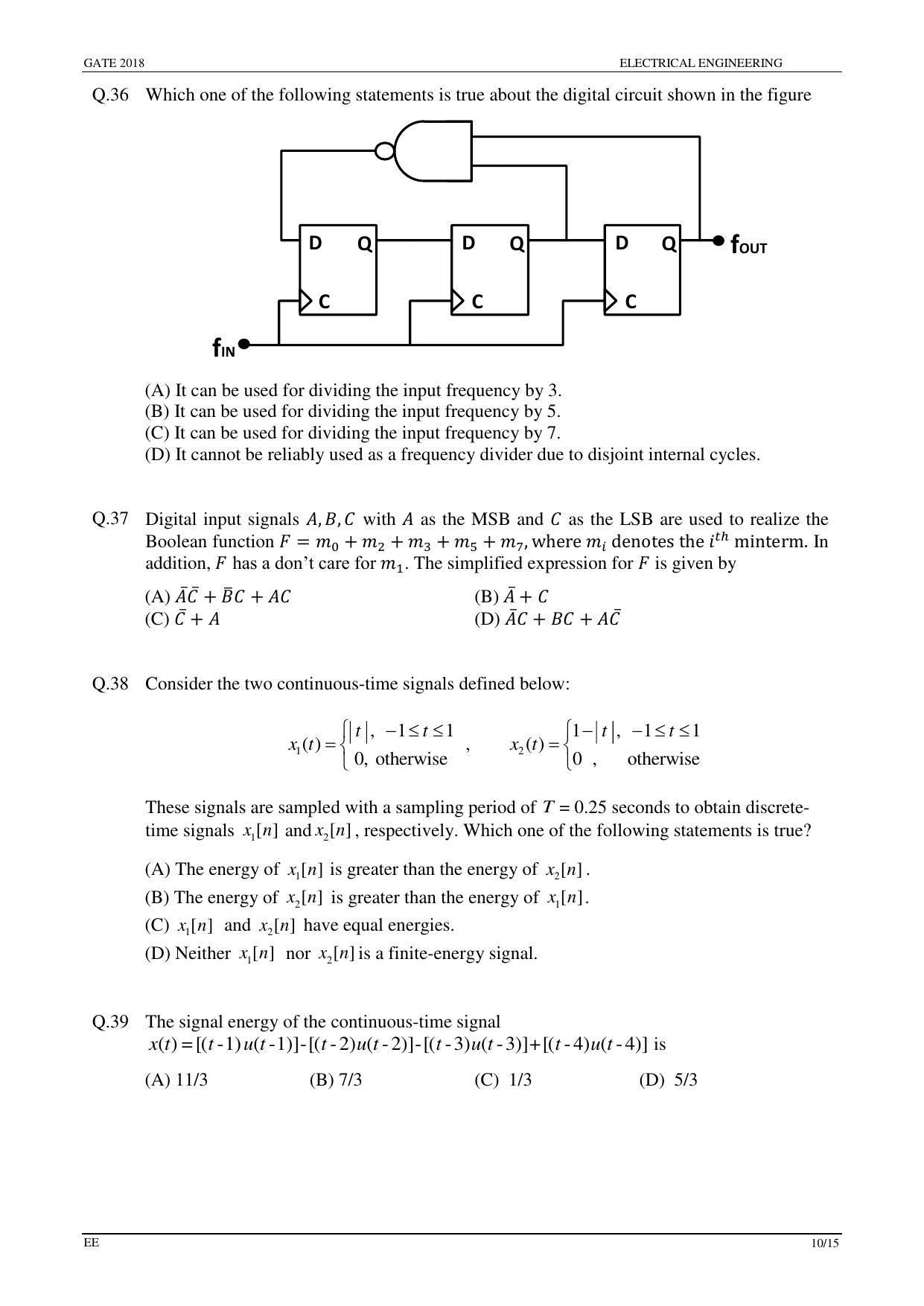 GATE 2018 Electrical Engineering (EE) Question Paper with Answer Key - Page 12