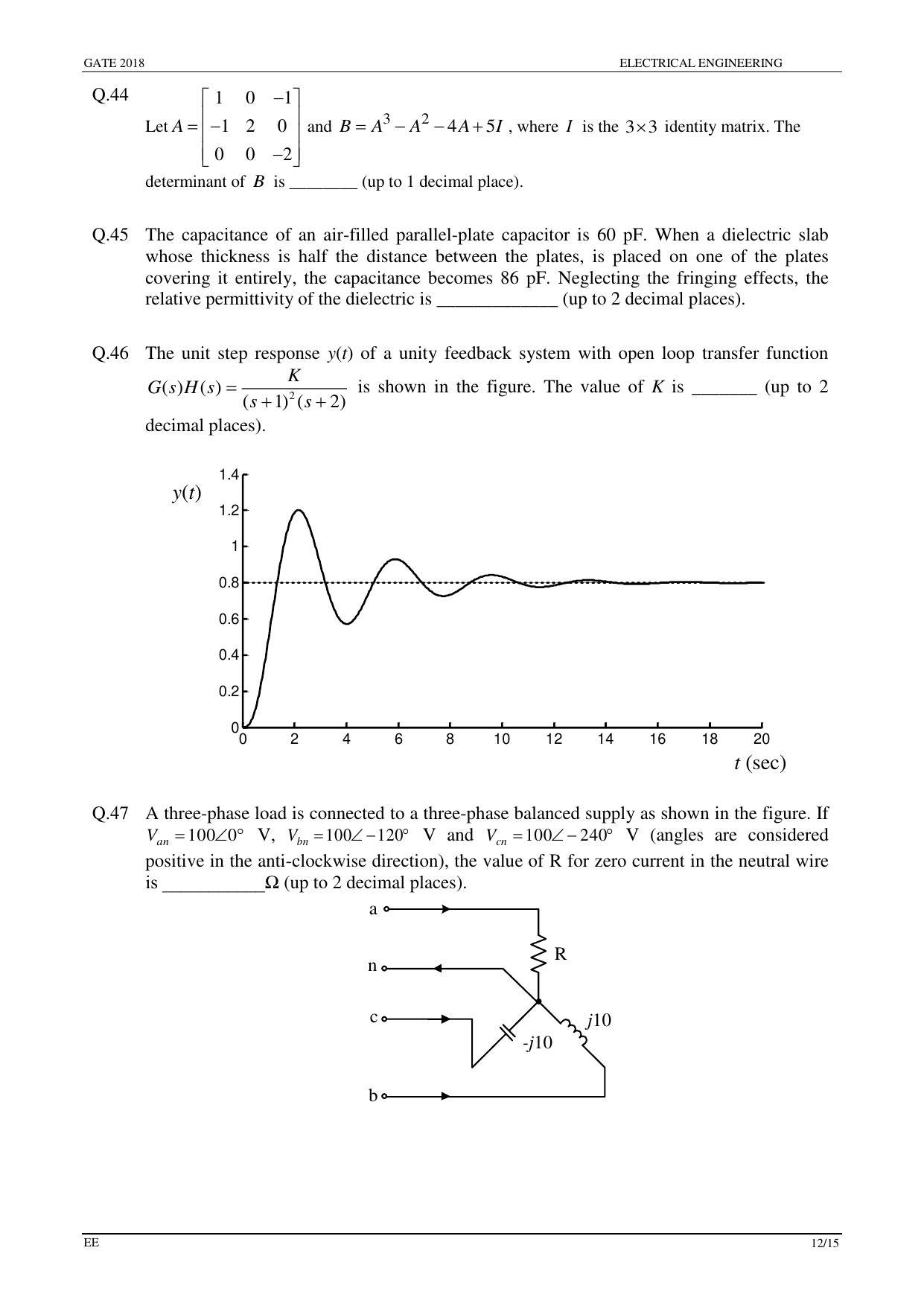 GATE 2018 Electrical Engineering (EE) Question Paper with Answer Key - Page 14