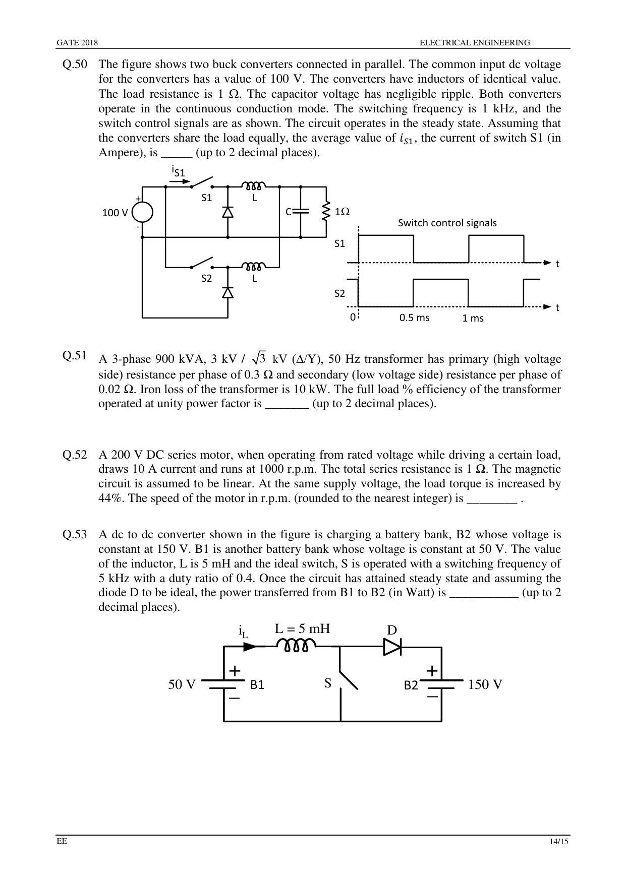 GATE 2018 Electrical Engineering (EE) Question Paper with Answer Key - Page 16