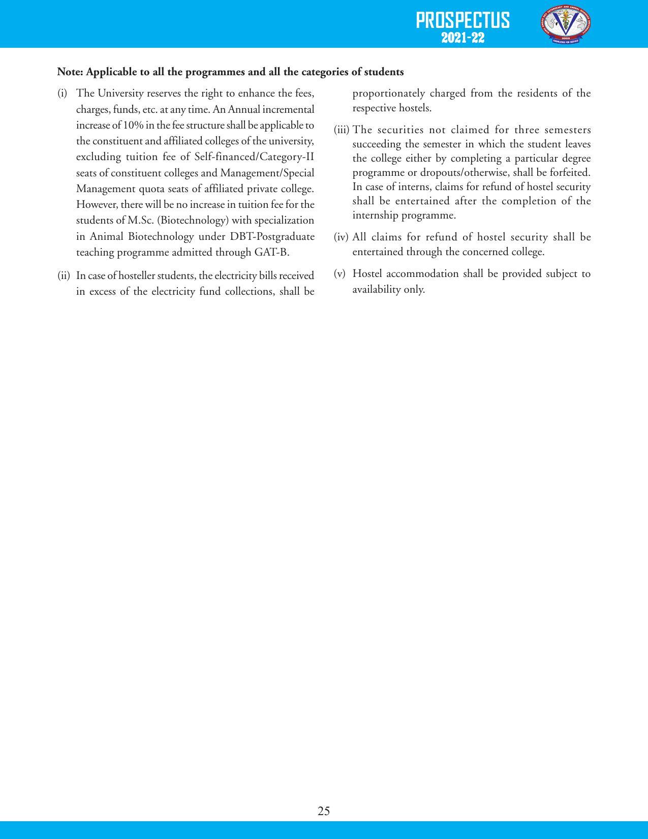 Guru Angad Dev Veterinary and Animal Sciences University, Ludhiana Prospectus 2021-22 - Page 41