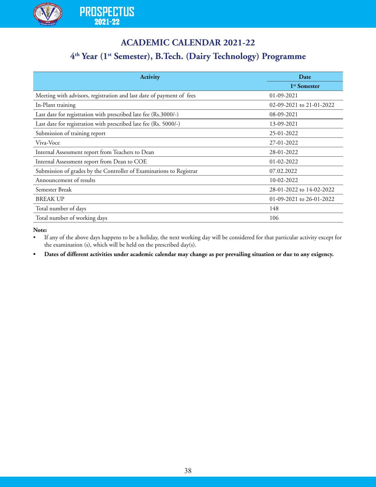 Guru Angad Dev Veterinary and Animal Sciences University, Ludhiana Prospectus 2021-22 - Page 54