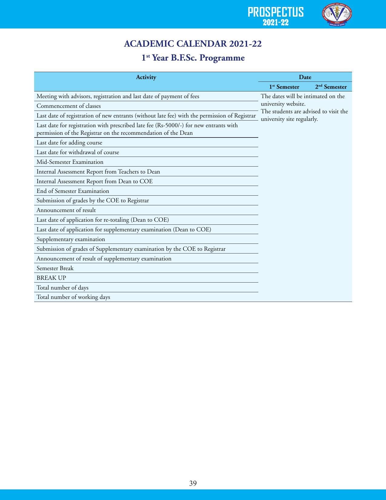 Guru Angad Dev Veterinary and Animal Sciences University, Ludhiana Prospectus 2021-22 - Page 55