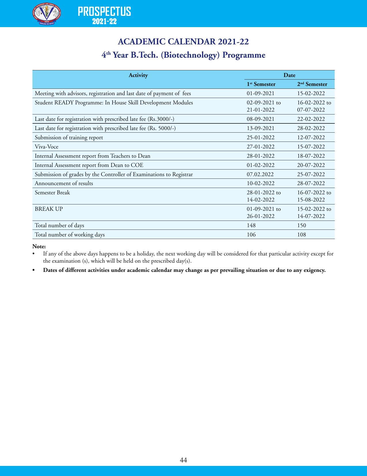 Guru Angad Dev Veterinary and Animal Sciences University, Ludhiana Prospectus 2021-22 - Page 60