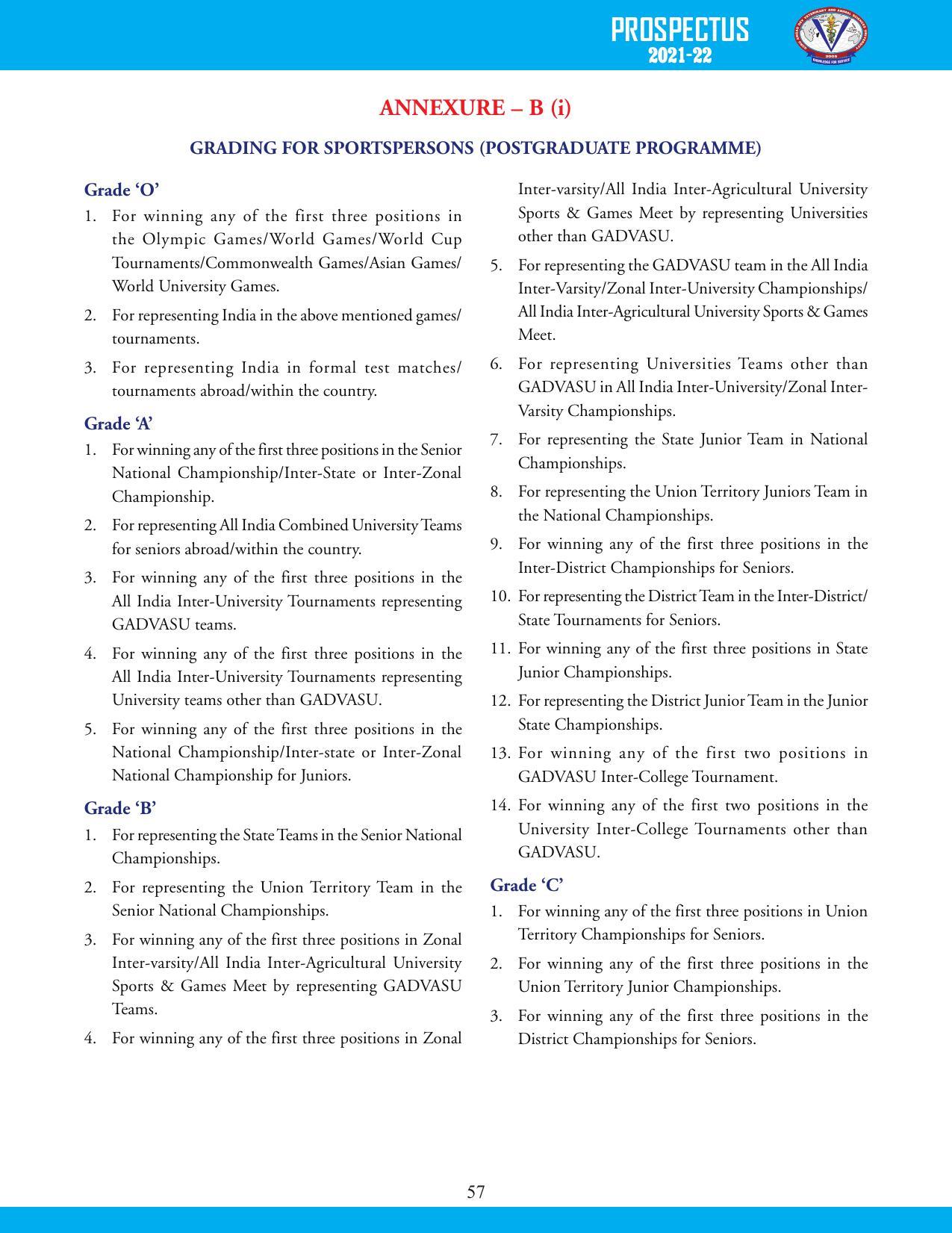 Guru Angad Dev Veterinary and Animal Sciences University, Ludhiana Prospectus 2021-22 - Page 73