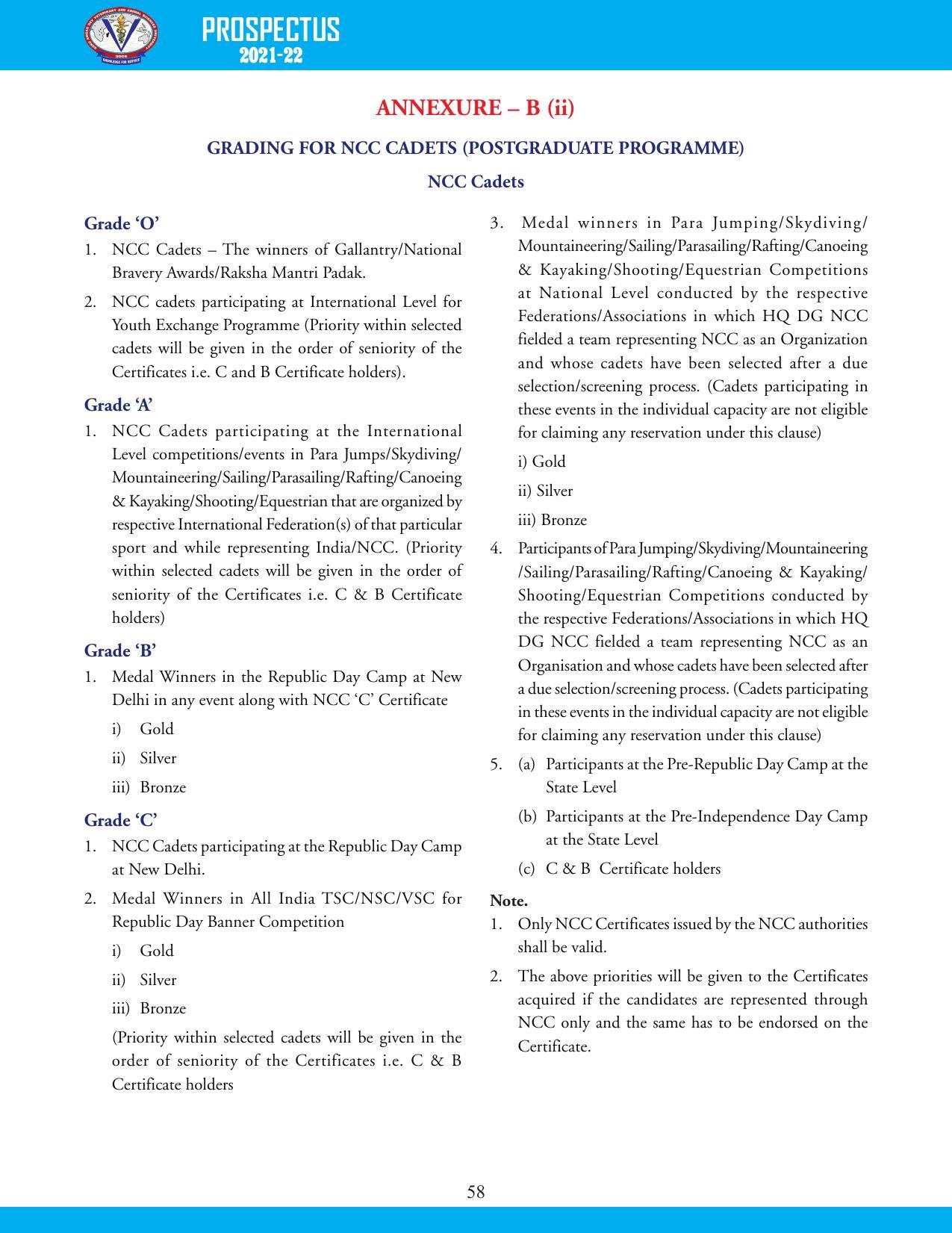Guru Angad Dev Veterinary and Animal Sciences University, Ludhiana Prospectus 2021-22 - Page 74