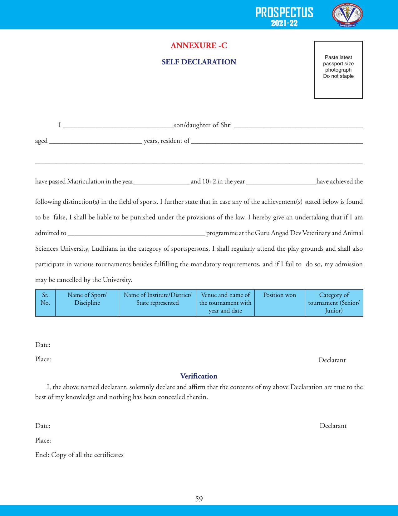 Guru Angad Dev Veterinary and Animal Sciences University, Ludhiana Prospectus 2021-22 - Page 75