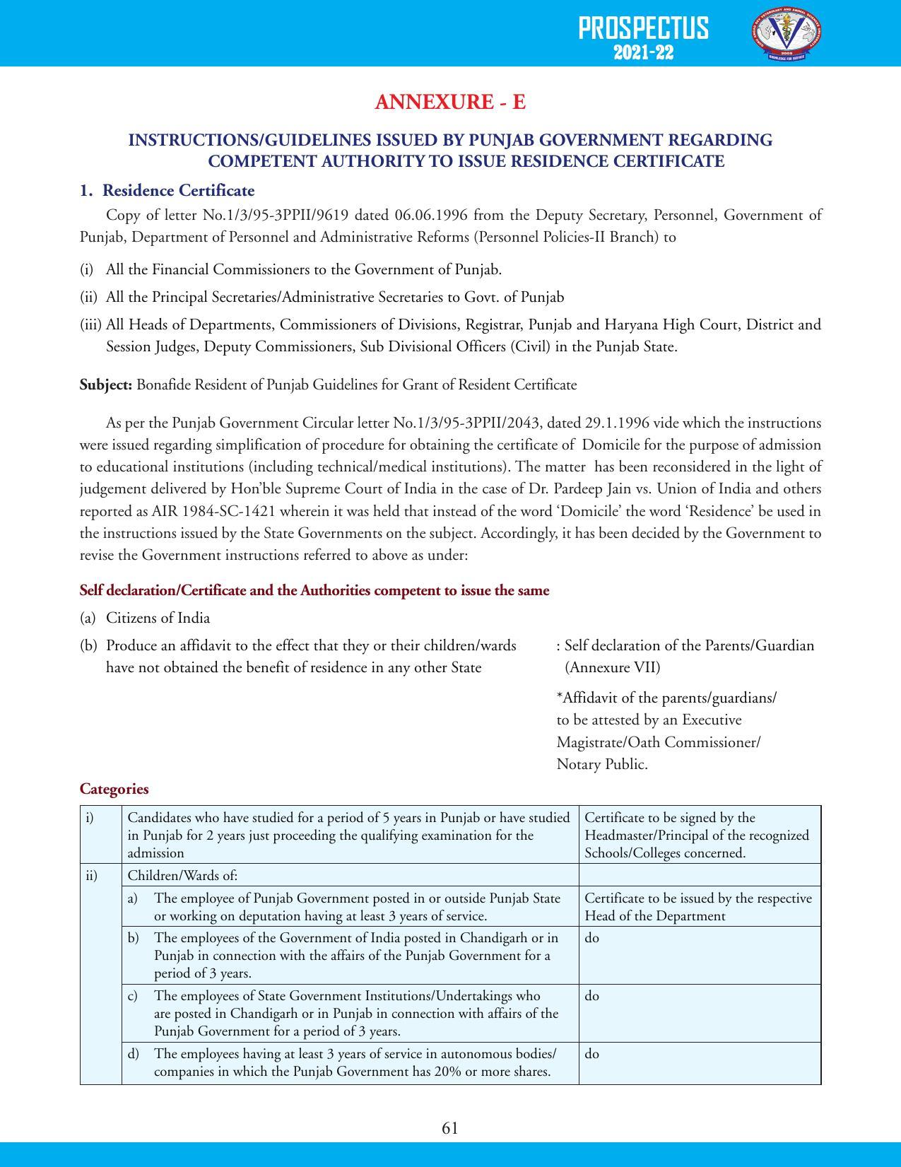 Guru Angad Dev Veterinary and Animal Sciences University, Ludhiana Prospectus 2021-22 - Page 77