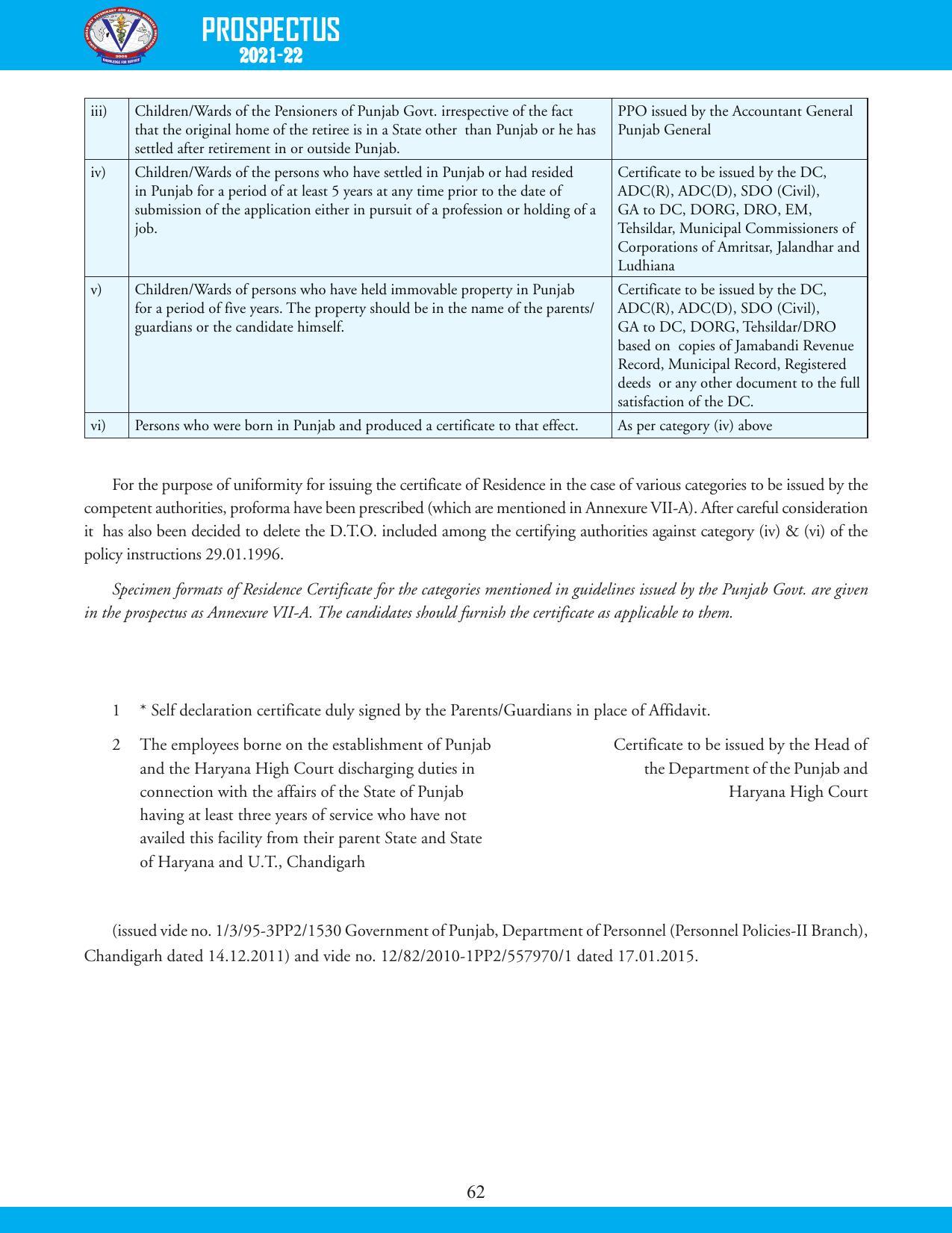 Guru Angad Dev Veterinary and Animal Sciences University, Ludhiana Prospectus 2021-22 - Page 78