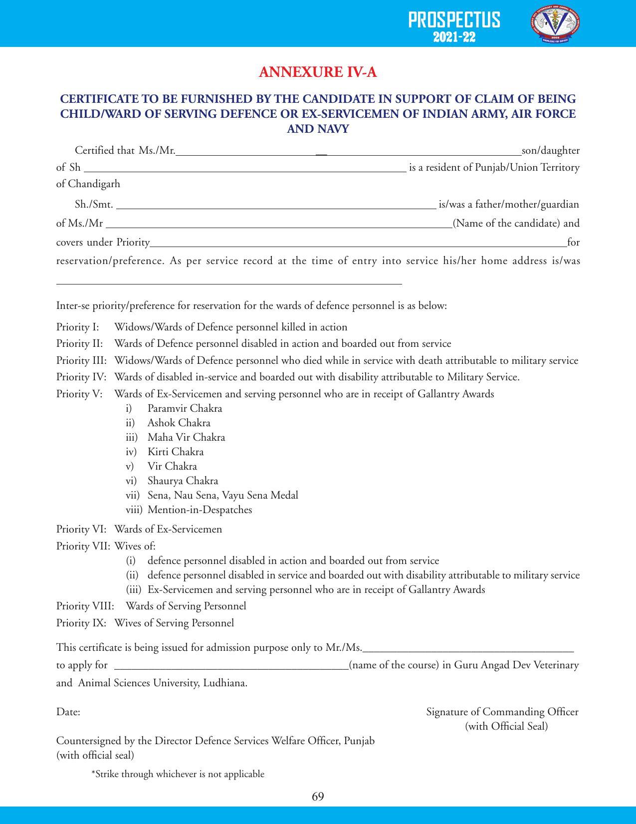 Guru Angad Dev Veterinary and Animal Sciences University, Ludhiana Prospectus 2021-22 - Page 85