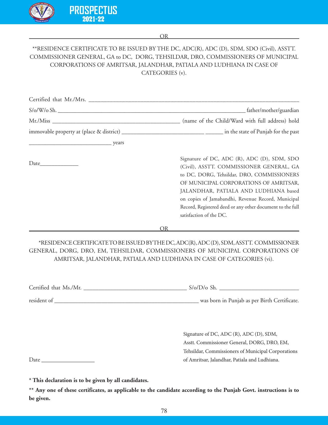 Guru Angad Dev Veterinary and Animal Sciences University, Ludhiana Prospectus 2021-22 - Page 94