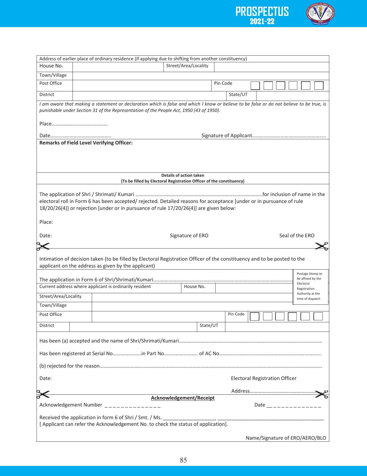 Guru Angad Dev Veterinary and Animal Sciences University, Ludhiana Prospectus 2021-22 - Page 101