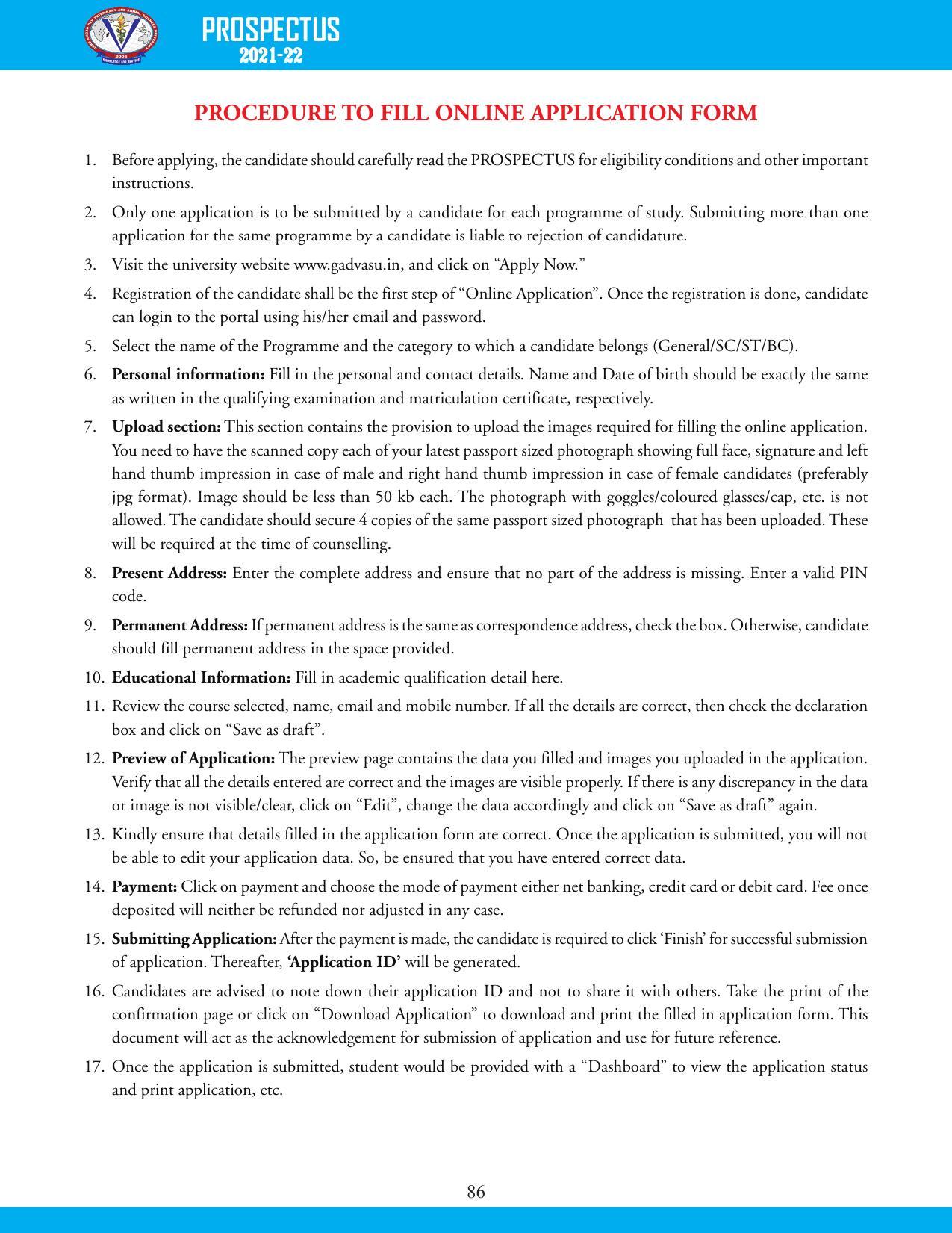Guru Angad Dev Veterinary and Animal Sciences University, Ludhiana Prospectus 2021-22 - Page 102