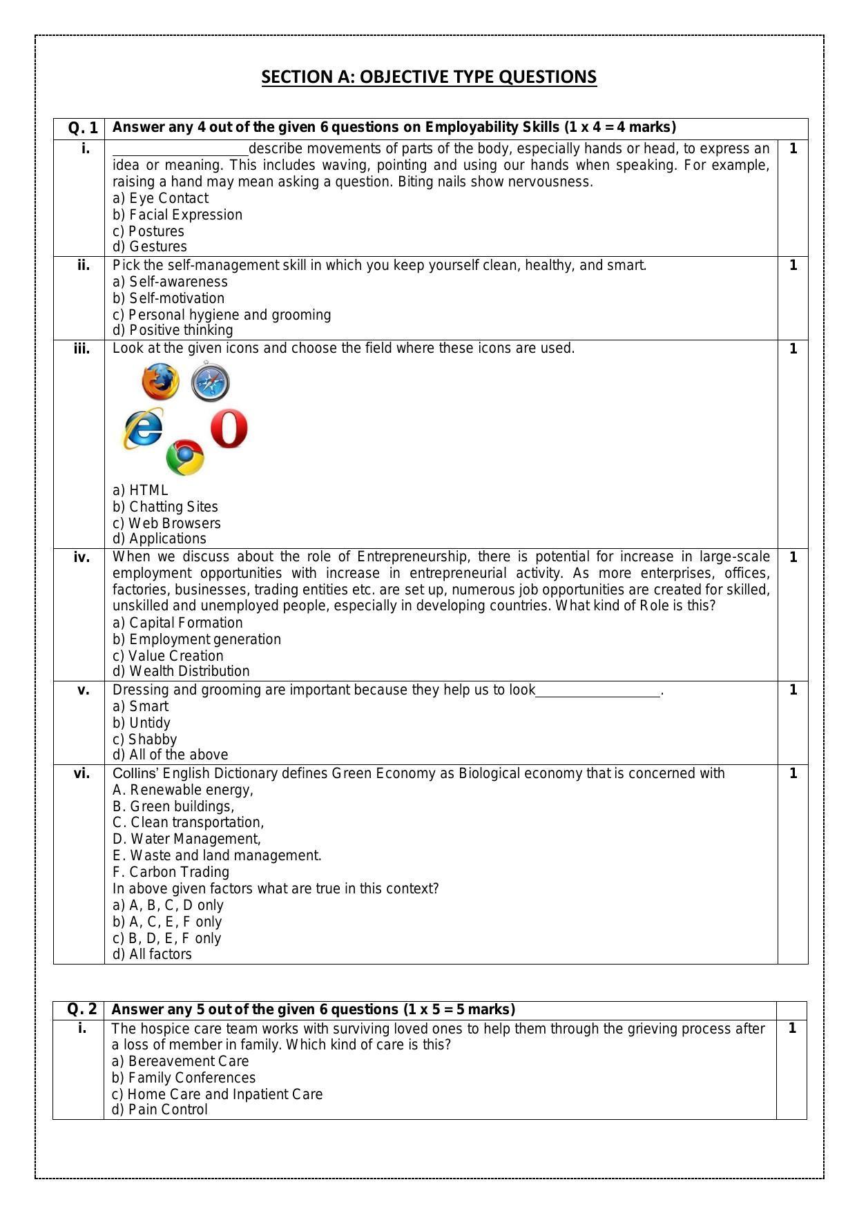 CBSE Class 9 Health Care Skill Education-Sample Paper 2024 - Page 3