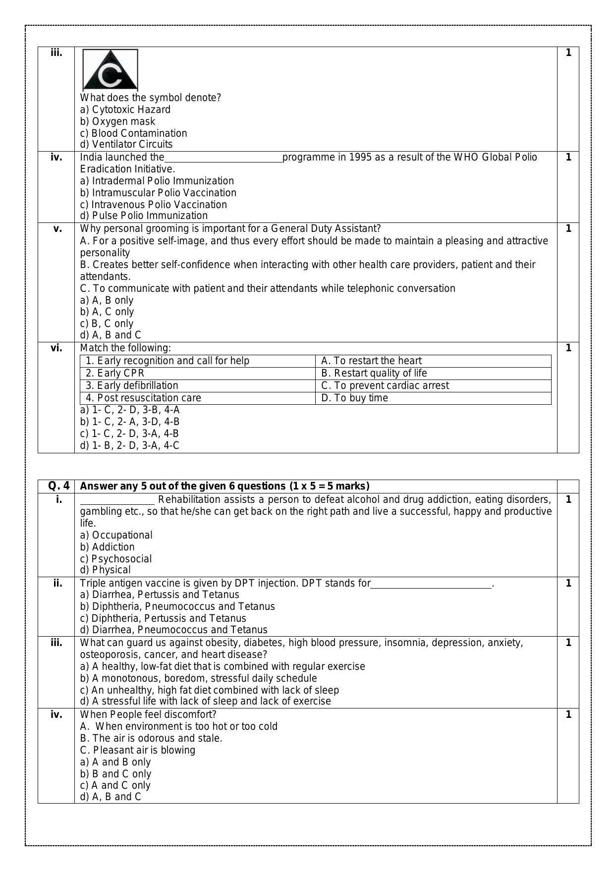 CBSE Class 9 Health Care Skill Education-Sample Paper 2024 - Page 5