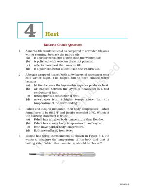 NCERT Exemplar Book for Class 7 Science: Chapter 4-Heat