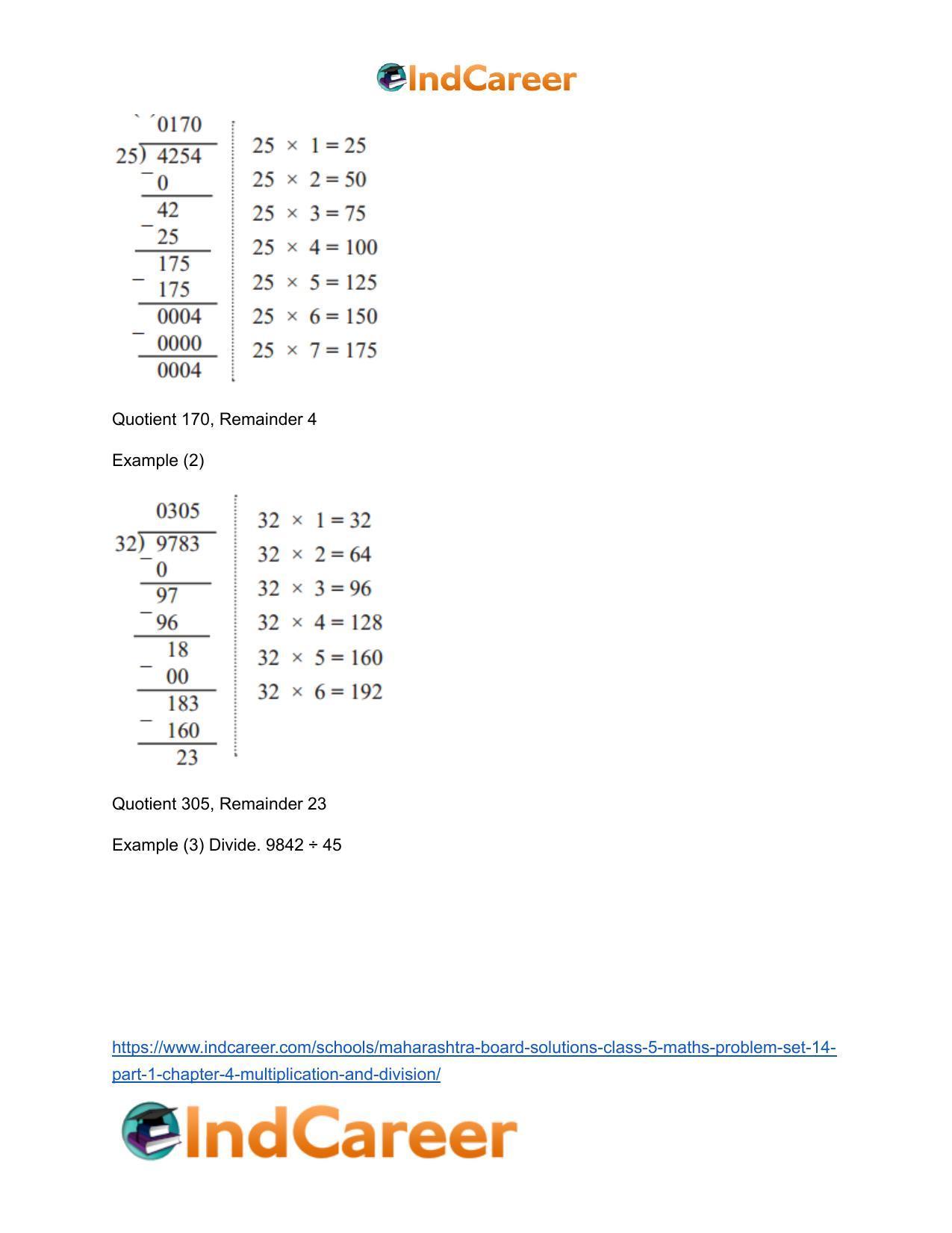 Maharashtra Board Solutions Class 5-Maths (Problem Set 14) - Part 1: Chapter 4- Multiplication and Division - Page 24