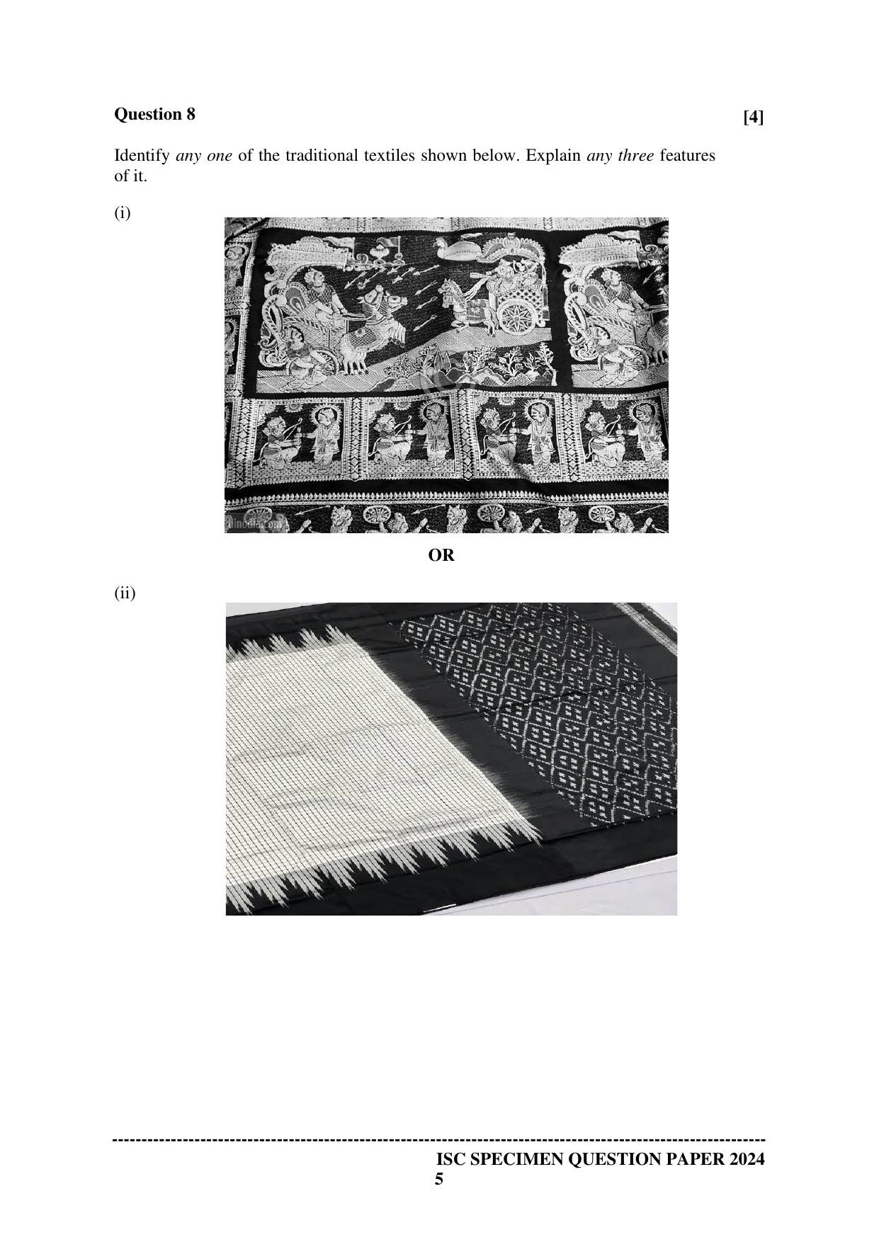 ISC Class 12 2024 Fashion Designing Paper 1 Sample Paper - Page 5