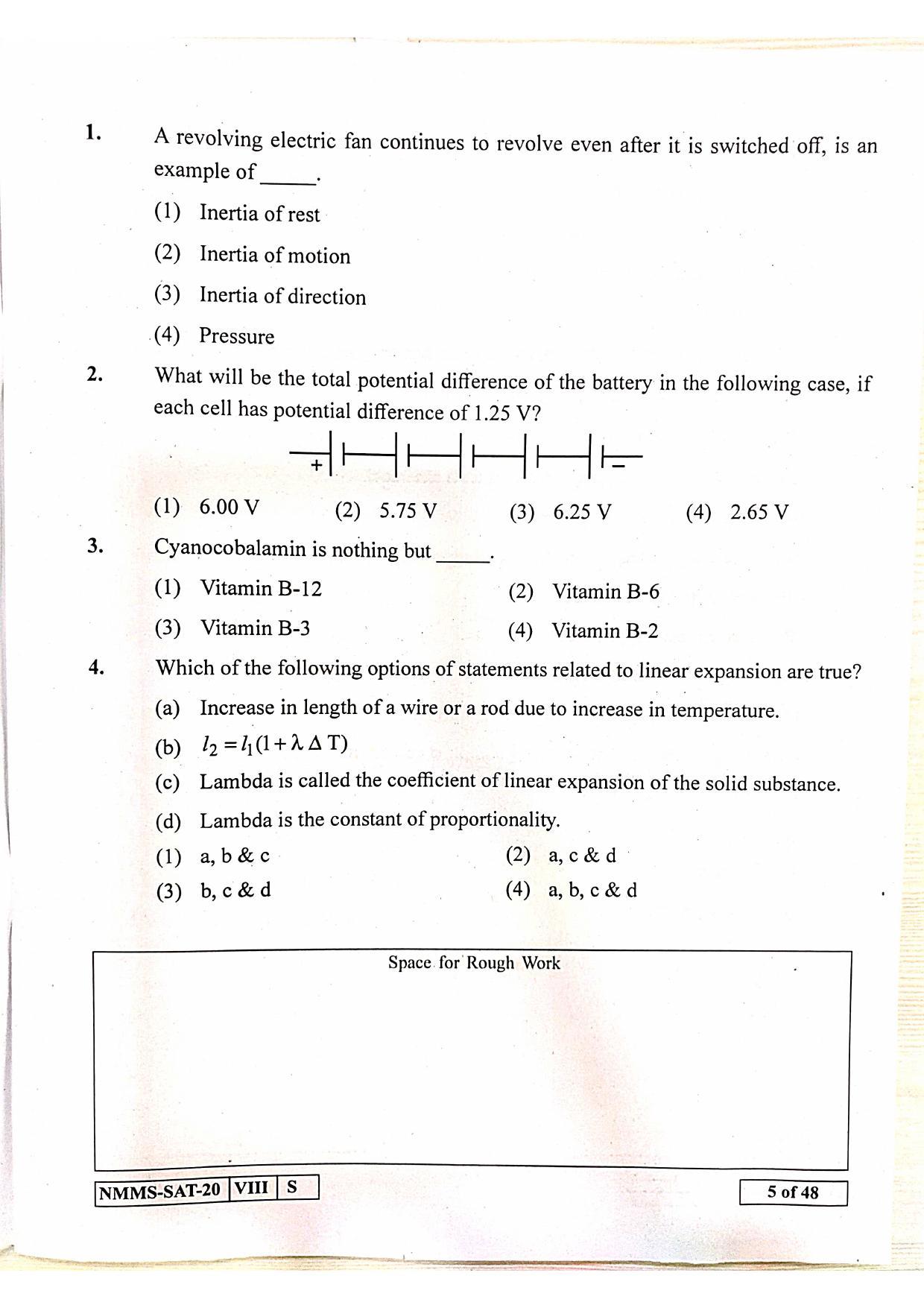 SAT KANNADA 2020-21 Class 8 Maharashtra NMMS Question Papers - Page 5