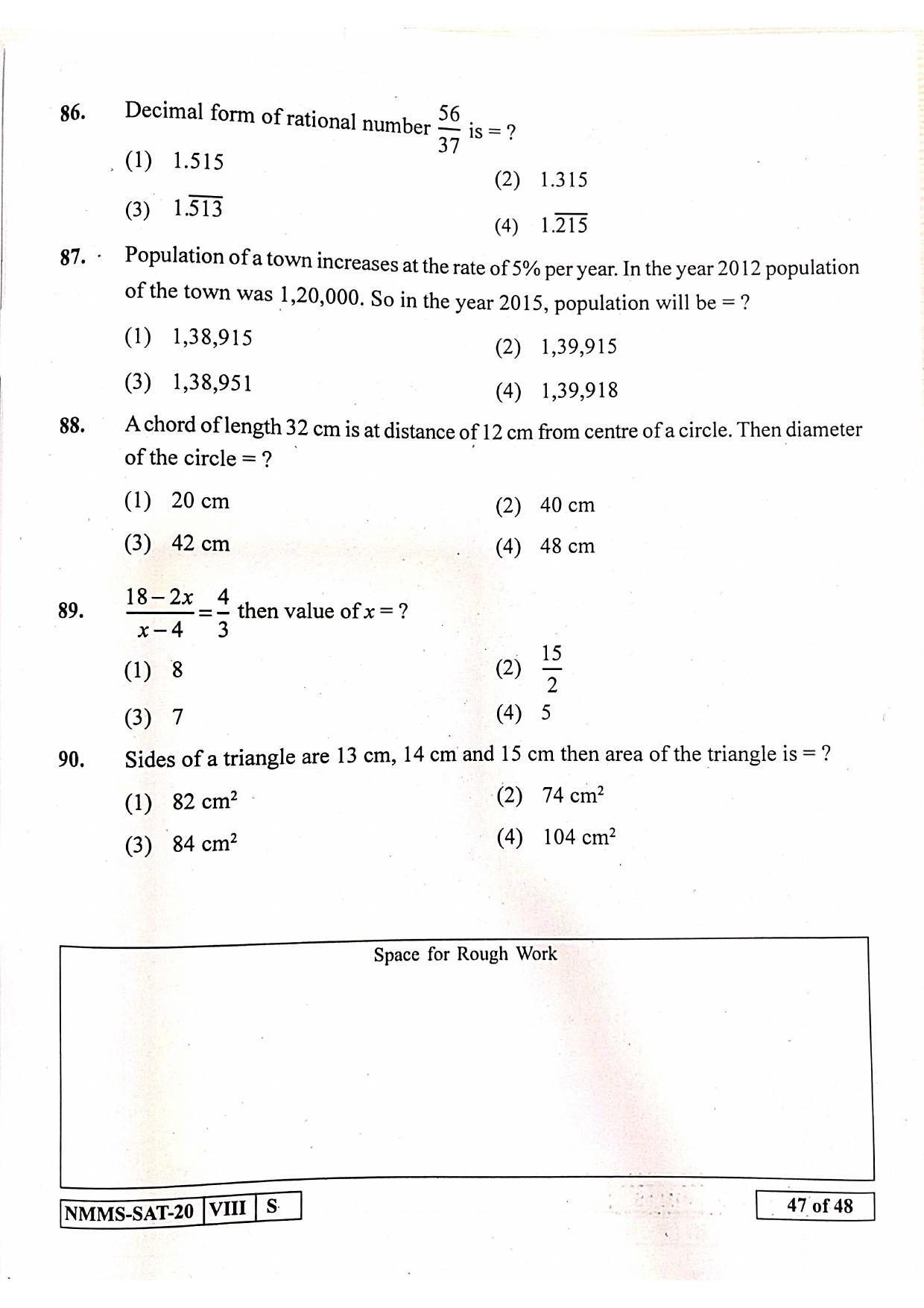 SAT KANNADA 2020-21 Class 8 Maharashtra NMMS Question Papers - Page 47