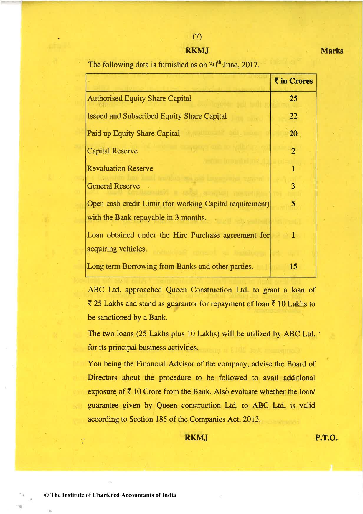 CA Final May 2018 Question Paper - Paper 4 – Corporate & Economic Laws - Page 7