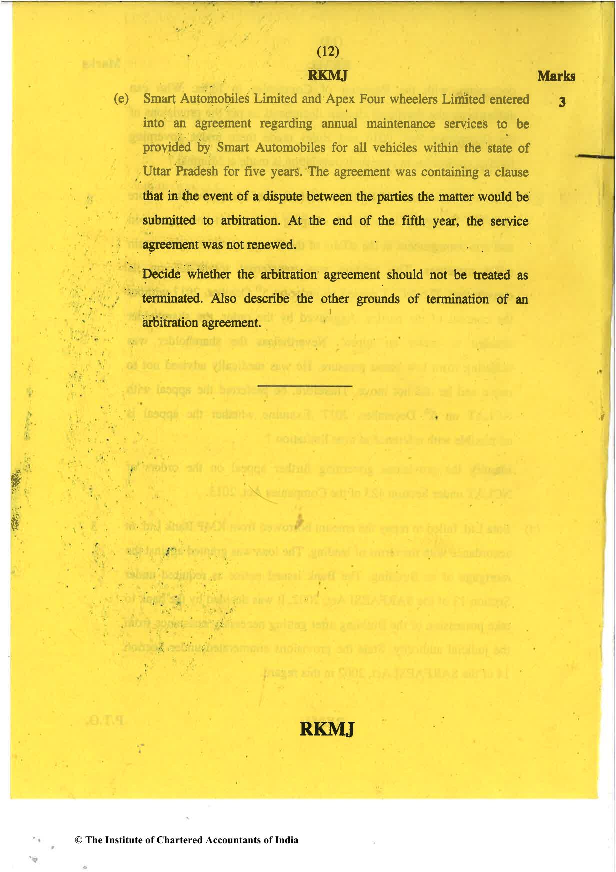 CA Final May 2018 Question Paper - Paper 4 – Corporate & Economic Laws - Page 12