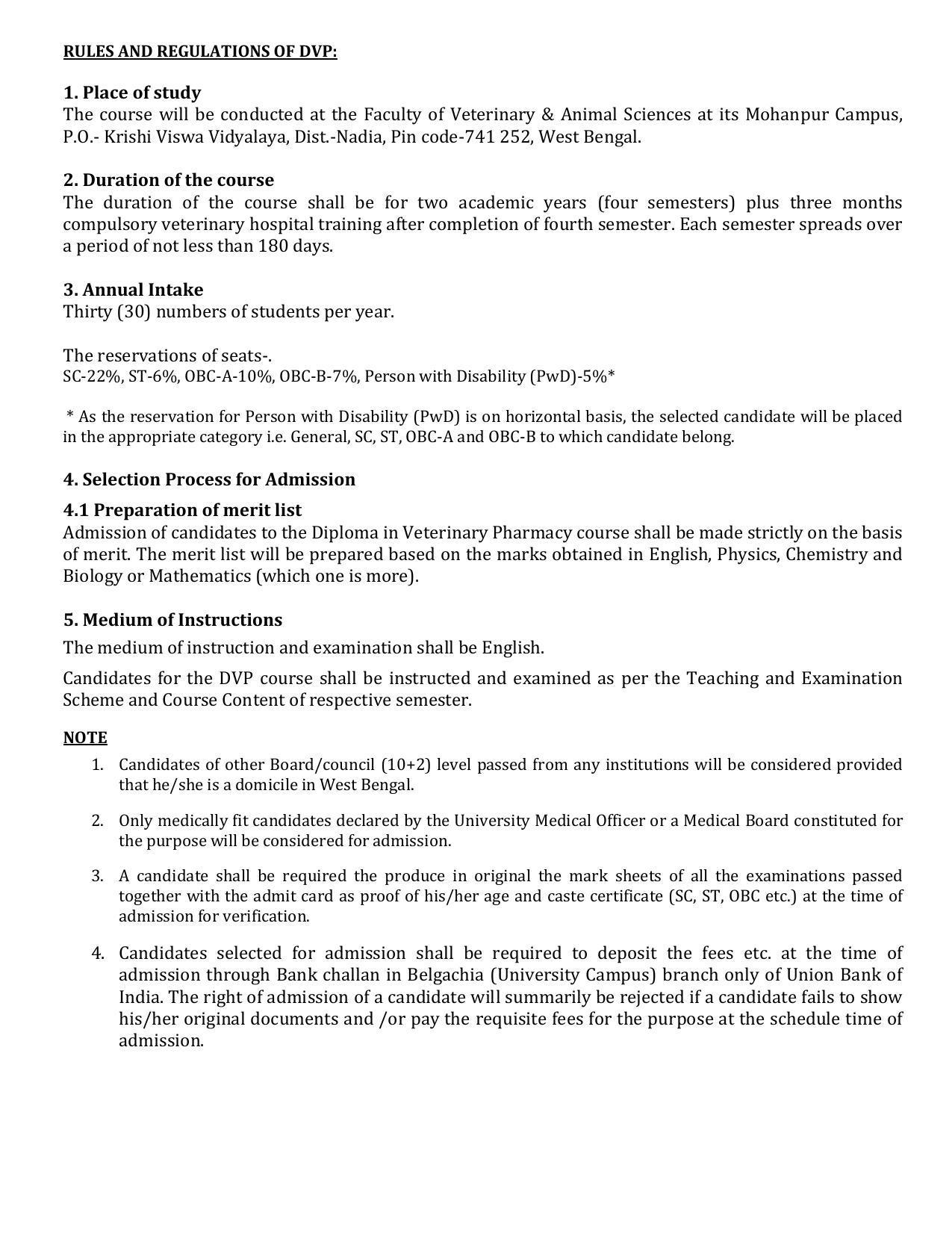 West Bengal University of Animal and Fishery Sciences, Kolkata DV Pprospectus 2021-22 - Page 4