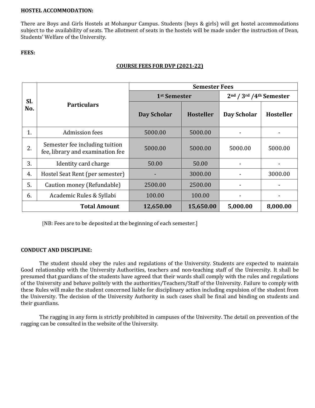  West Bengal University of Animal and Fishery Sciences, Kolkata DV Pprospectus 2021-22 - Page 5