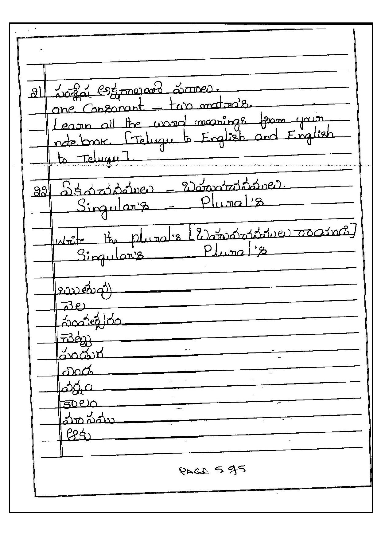 Worksheet for Class 4 Telegu Assignment 3 - Page 5