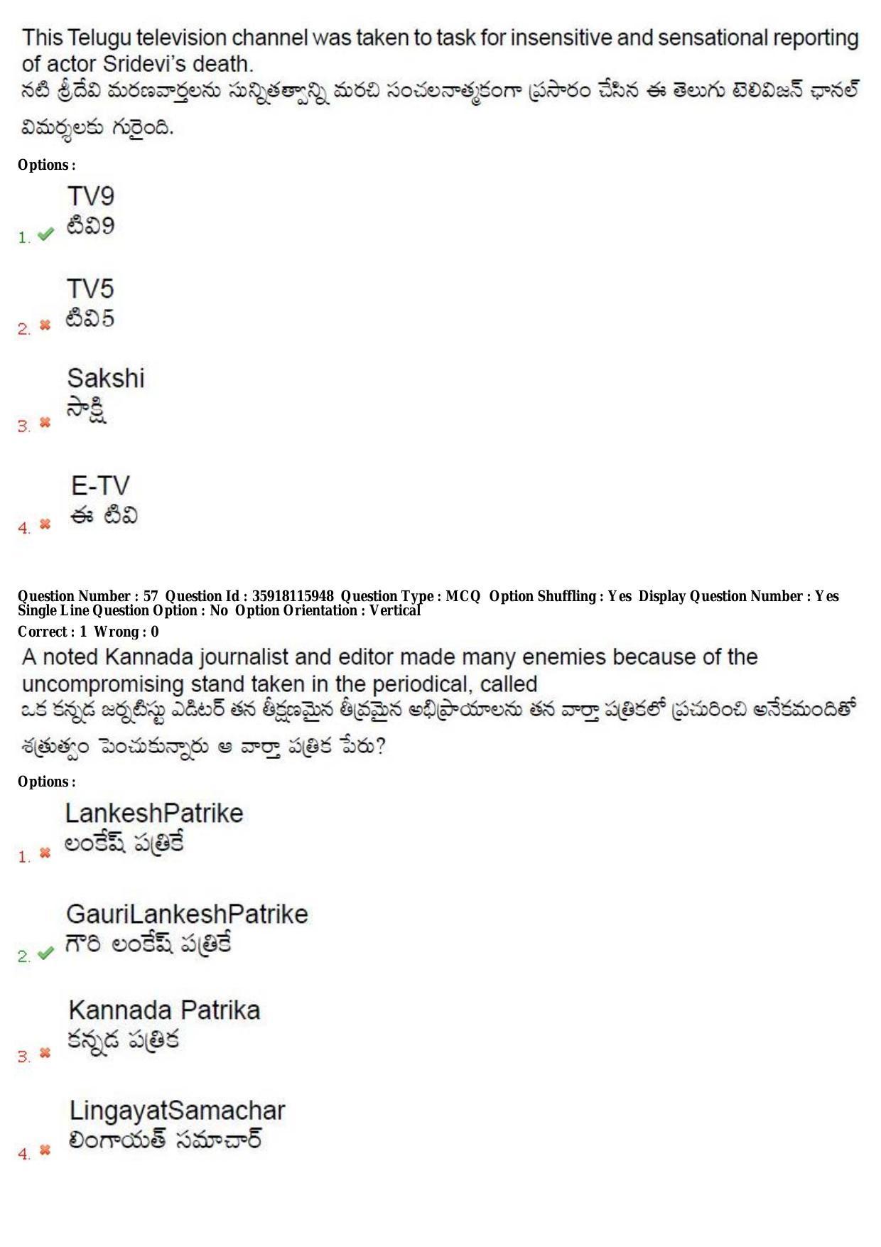 TS CPGET 2018 M.A. Journalism and Mass Communication (Shift 3) Question Paper with Answer Key - Page 33