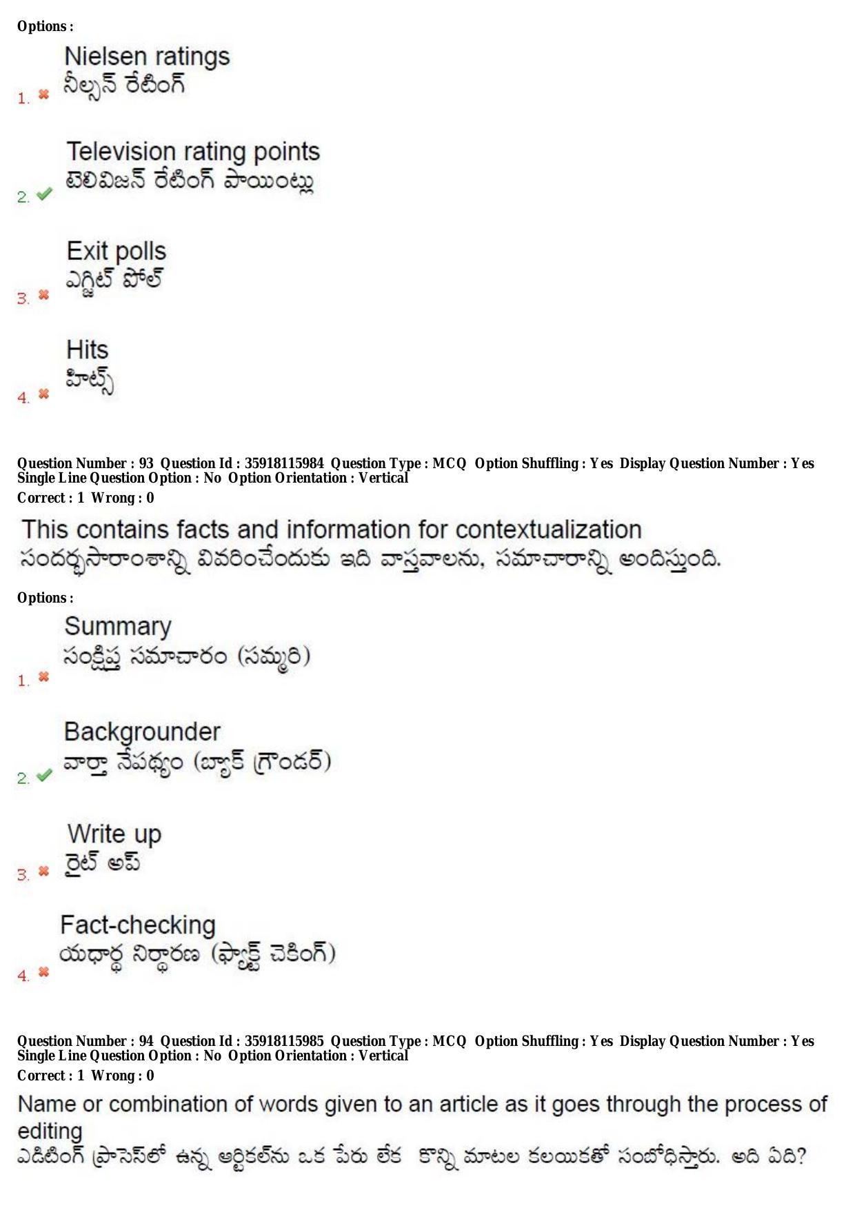 TS CPGET 2018 M.A. Journalism and Mass Communication (Shift 3) Question Paper with Answer Key - Page 51
