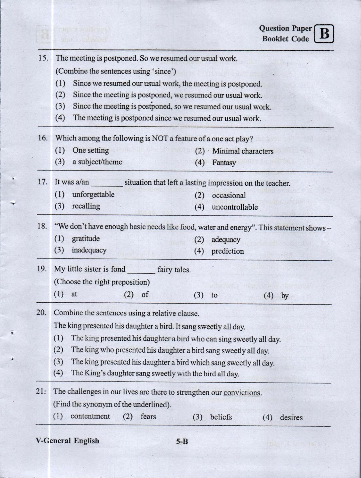 MEC CEC English/ Telugu Medium (Set B) 2023  - Page 4