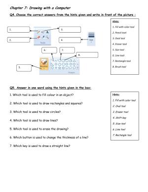 Worksheet for Class 1 Computer Science Drawing with a Computer Assignment