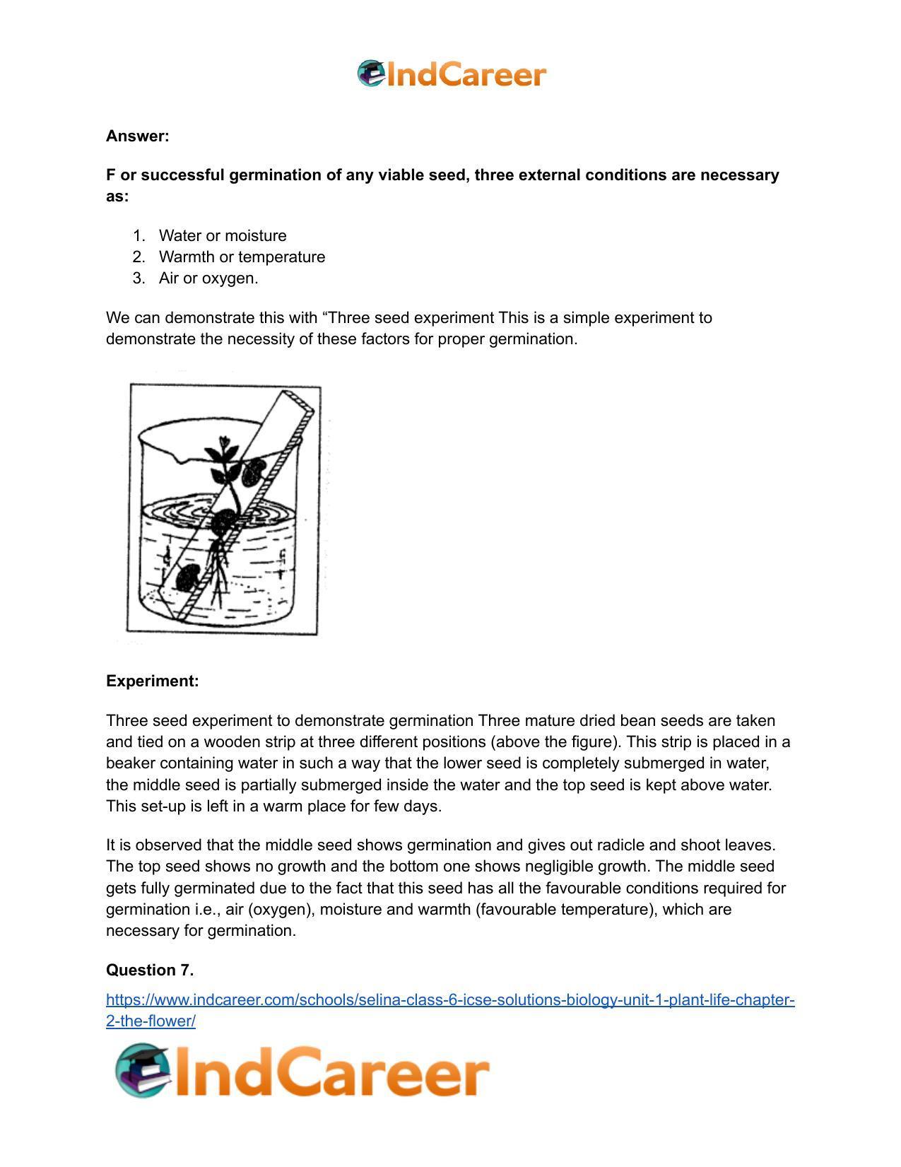 Selina Class 6 ICSE Solutions Biology (Unit 1) - Plant Life: Chapter 2- The Flower - Page 15