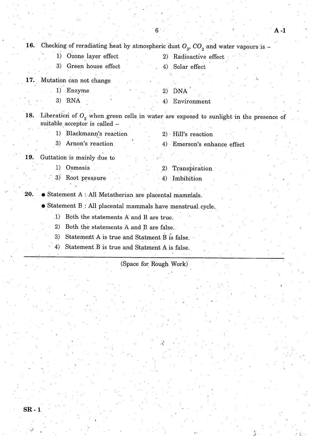 KCET Biology 2007 Question Papers - Page 6
