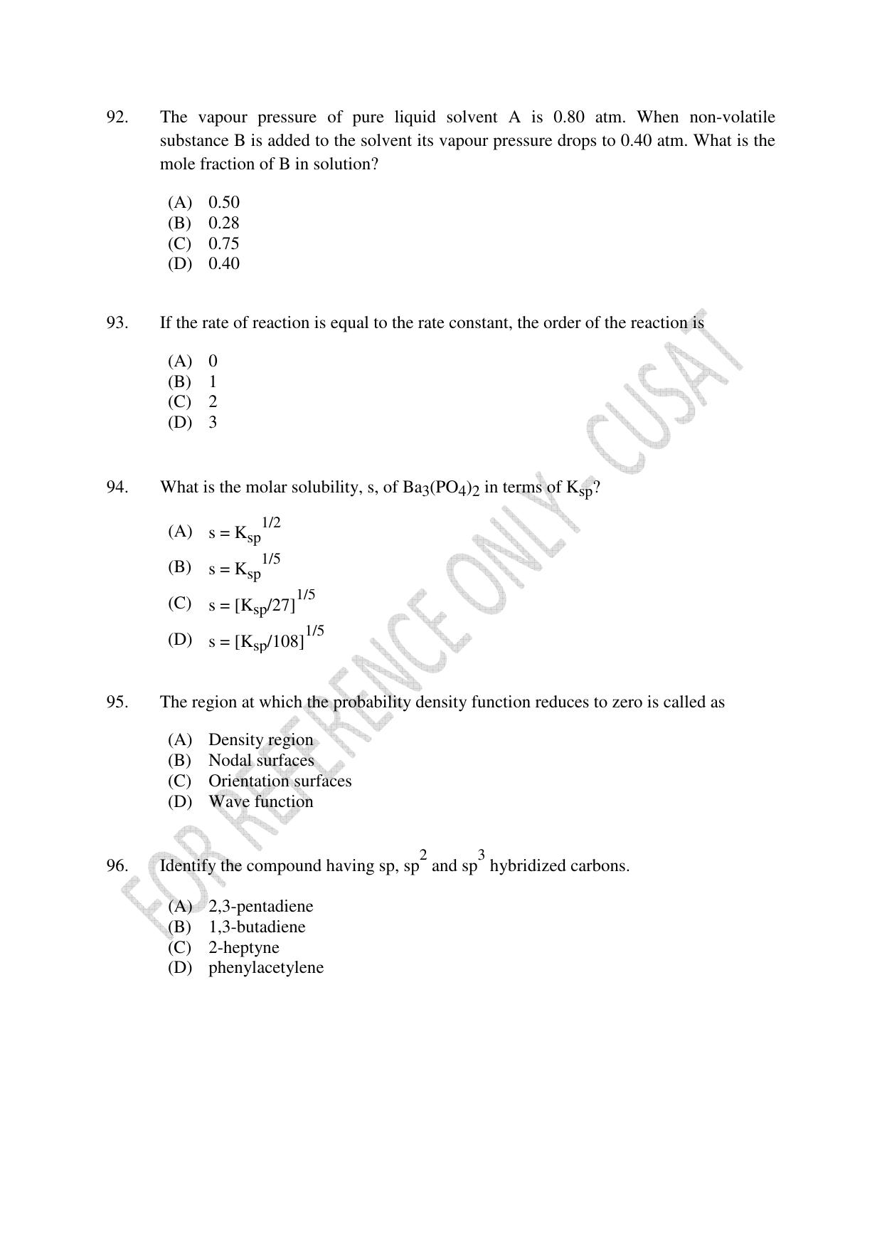 CUSAT CAT 2023 Test For Physics Chemistry Mathematics Shift III Question Paper - Page 21