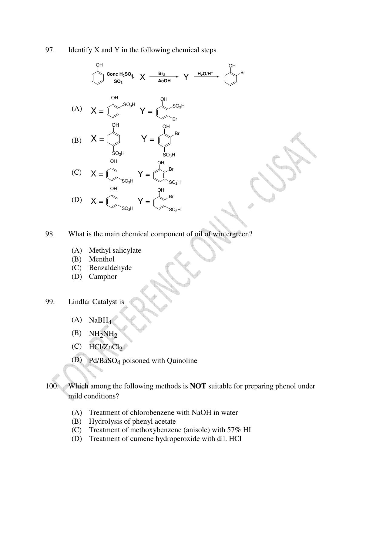 CUSAT CAT 2023 Test For Physics Chemistry Mathematics Shift III Question Paper - Page 22