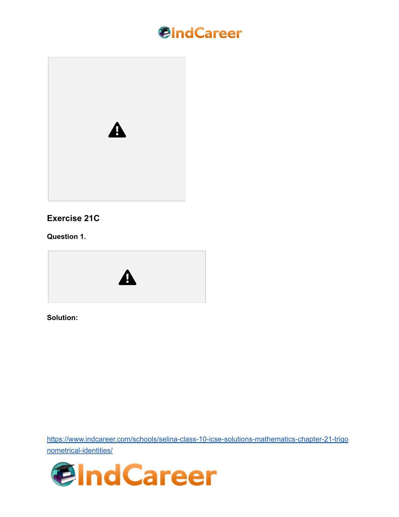 Selina Class 10 ICSE Solutions Mathematics : Chapter 21- Trigonometrical Identities - Page 36