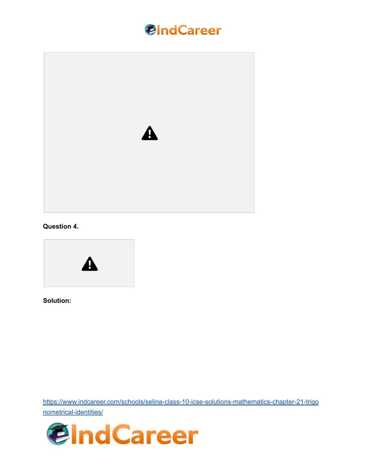 Selina Class 10 ICSE Solutions Mathematics : Chapter 21- Trigonometrical Identities - Page 39