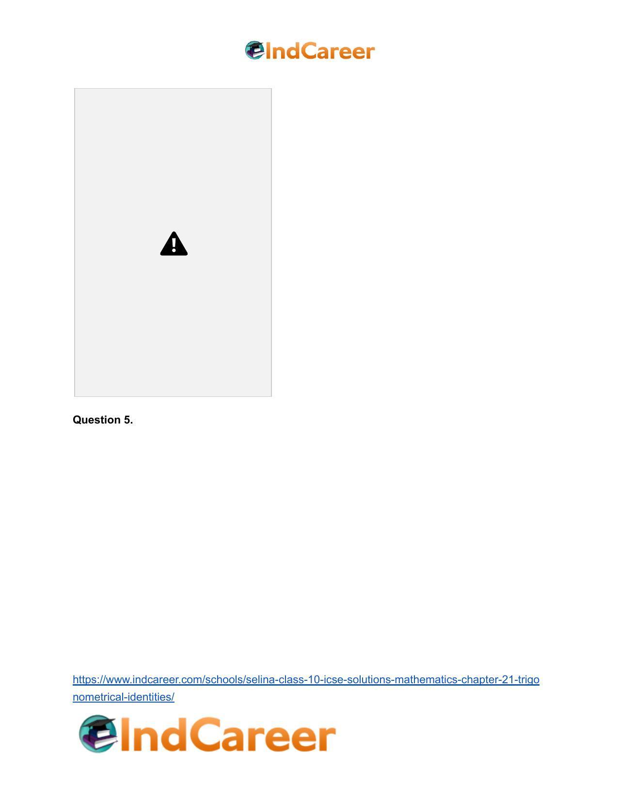 Selina Class 10 ICSE Solutions Mathematics : Chapter 21- Trigonometrical Identities - Page 40